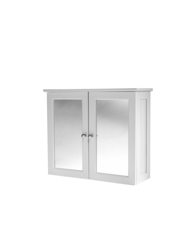 B&Q Tongue & Groove Effect Double Door Mirror Cabinet