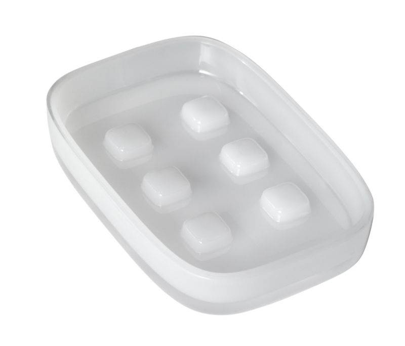 BandQ Rounded Cube Soap Dish White