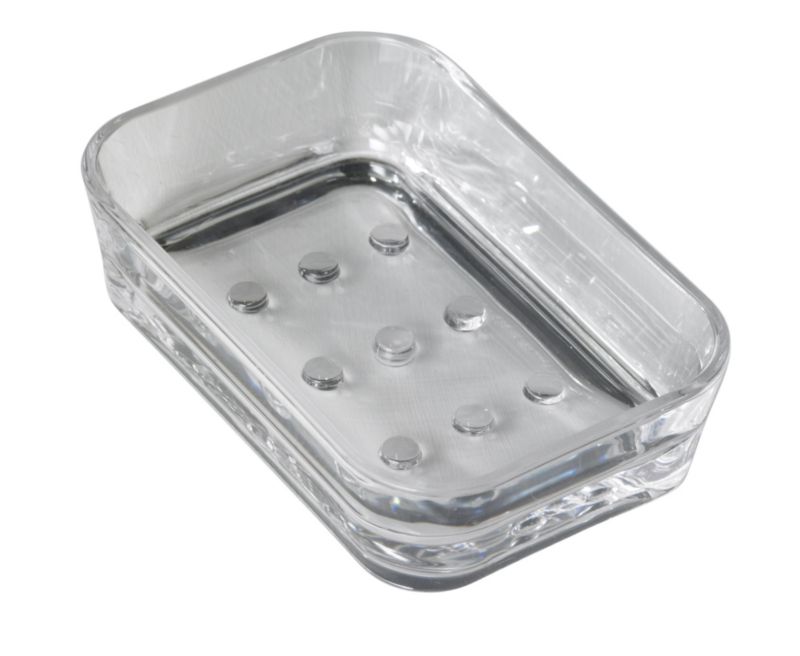 BandQ Rounded Square Soap Dish Clear