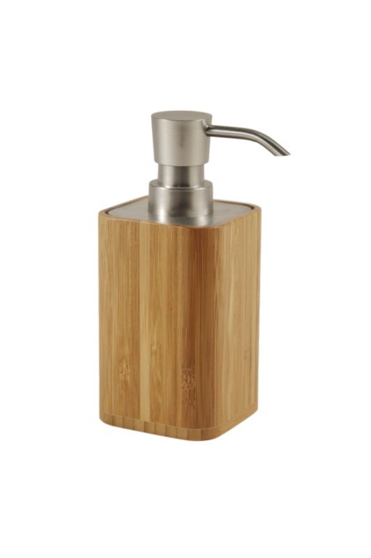 BampQ Bamboo Rounded Square Soap Dispenser