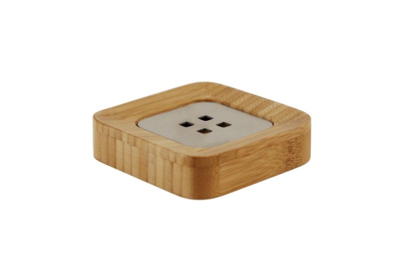 BandQ Bamboo Rounded Square Soap Dish