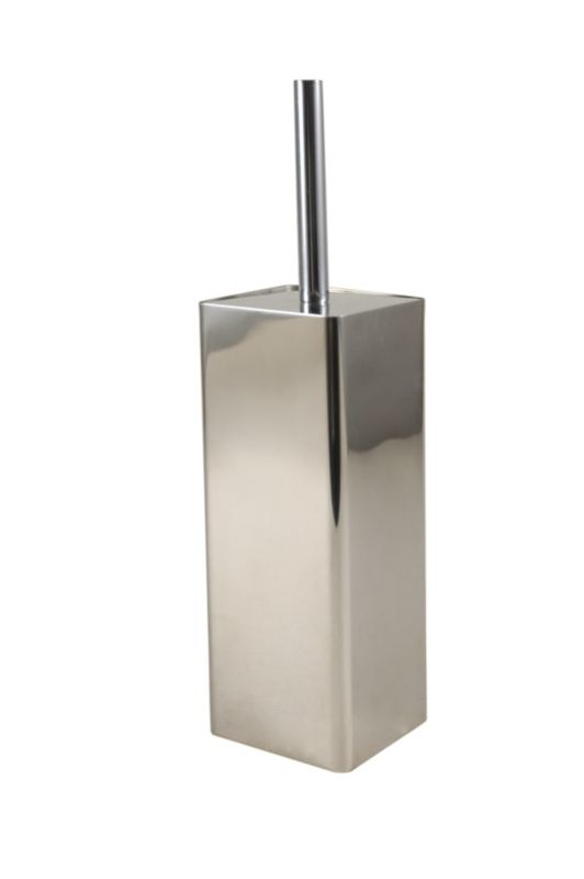 B&Q Rounded Square Toilet Brush Chrome Finish