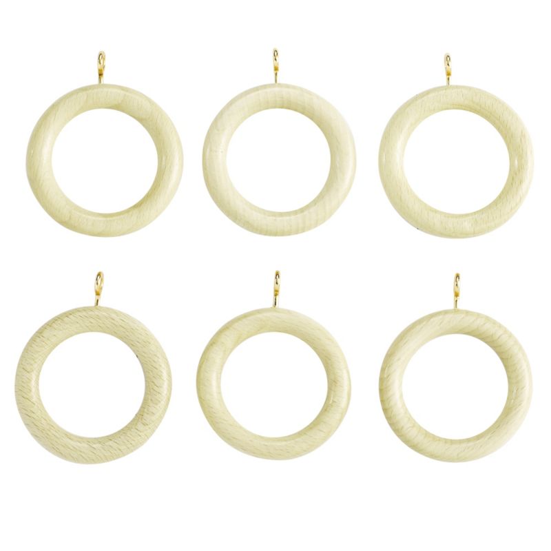 Colours By B&Q Curtain Rings White Washed Effect