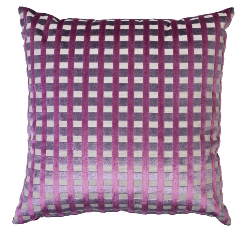 Colours by B&Q Velvet Check Cushion Mauve (W)43 x (H)43cm