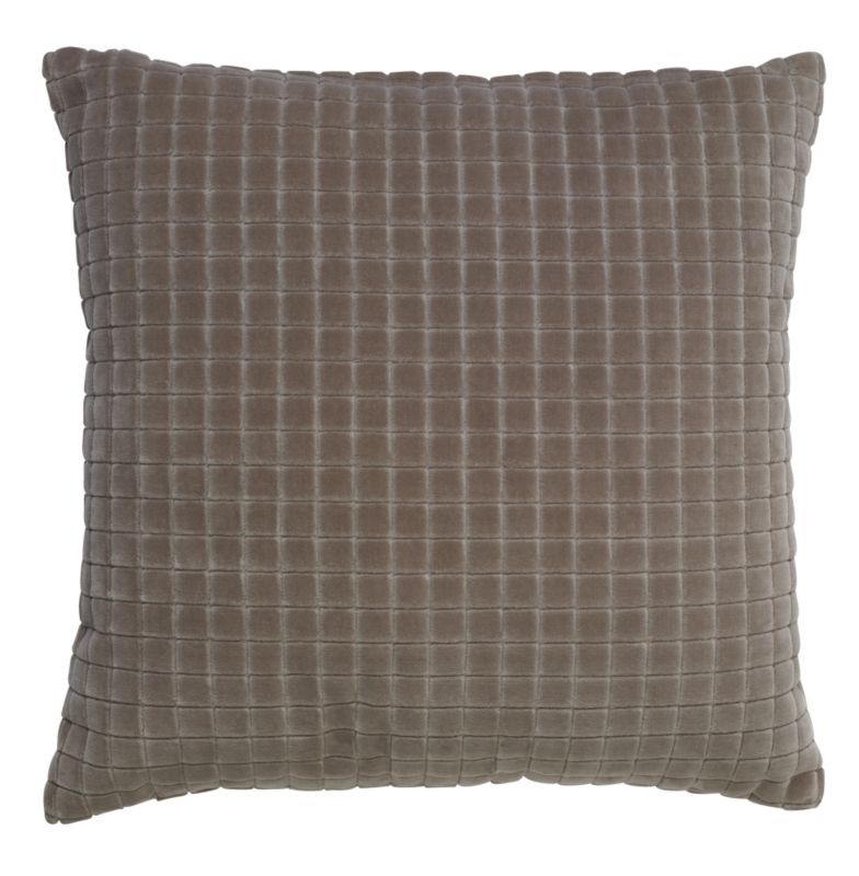 Colours by B&Q Square Cut Velvet Cushion Taupe (W)43 x (H)43cm