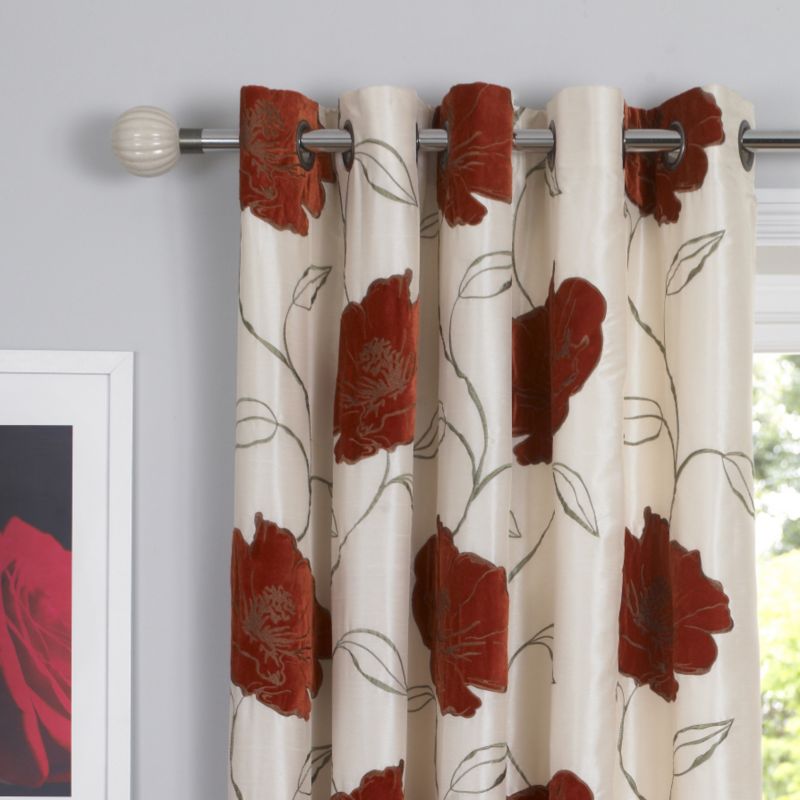 Colours by B&Q Poppy Eyelet Curtain Spice (W)137 x (L)229cm