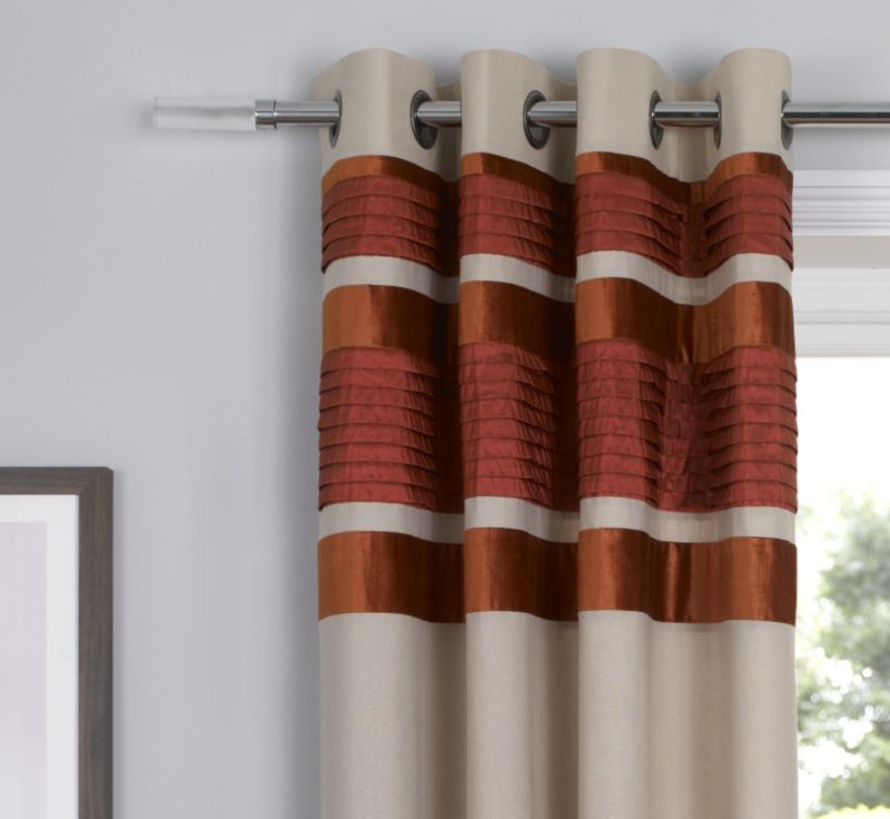 Colours Collection by B&Q Allannah Eyelet Curtain Spice (W)168 x (L)183cm