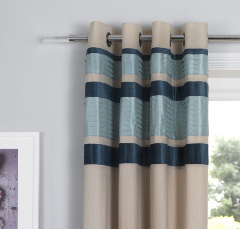 Colours Collection by B&Q Allannah Eyelet Curtain Teal (W)137 x (L)229cm