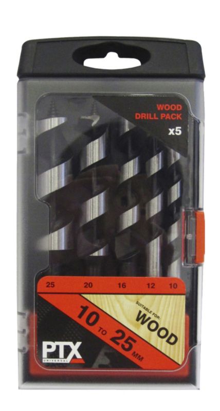 PTX 5 Piece Auger Bit Set 10 25mm
