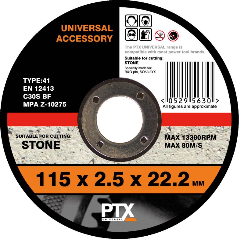 PTX 115mm Flat Stone Cutting Disc