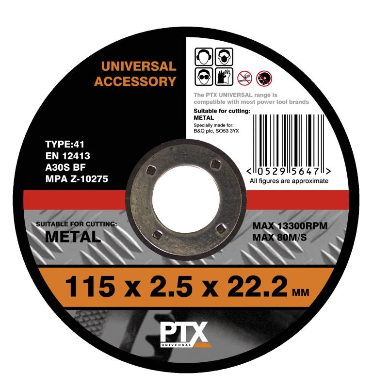 PTX 115mm Flat Metal Cutting Disc