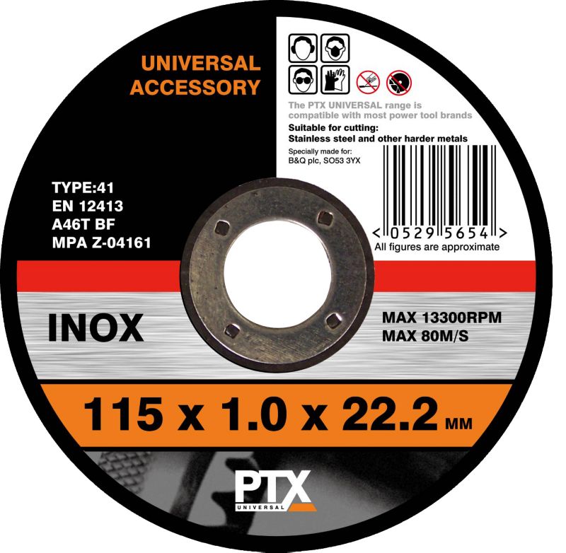 PTX 115mm Straight Inox Cutting Disc