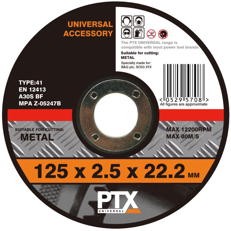 PTX 125mm Flat Metal Cutting Disc