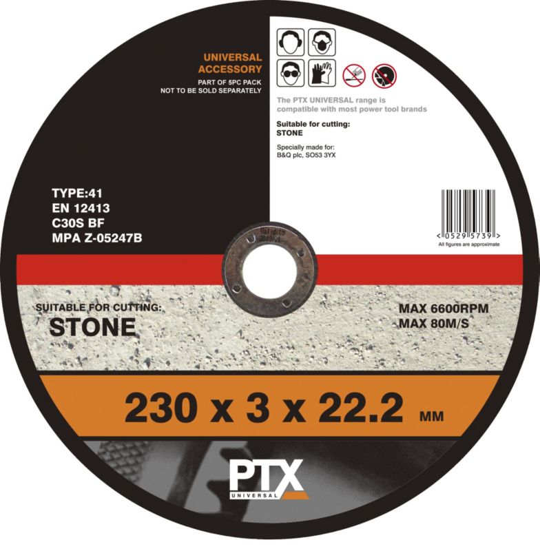 PTX 230mm Flat Stone Cutting 5 Piece