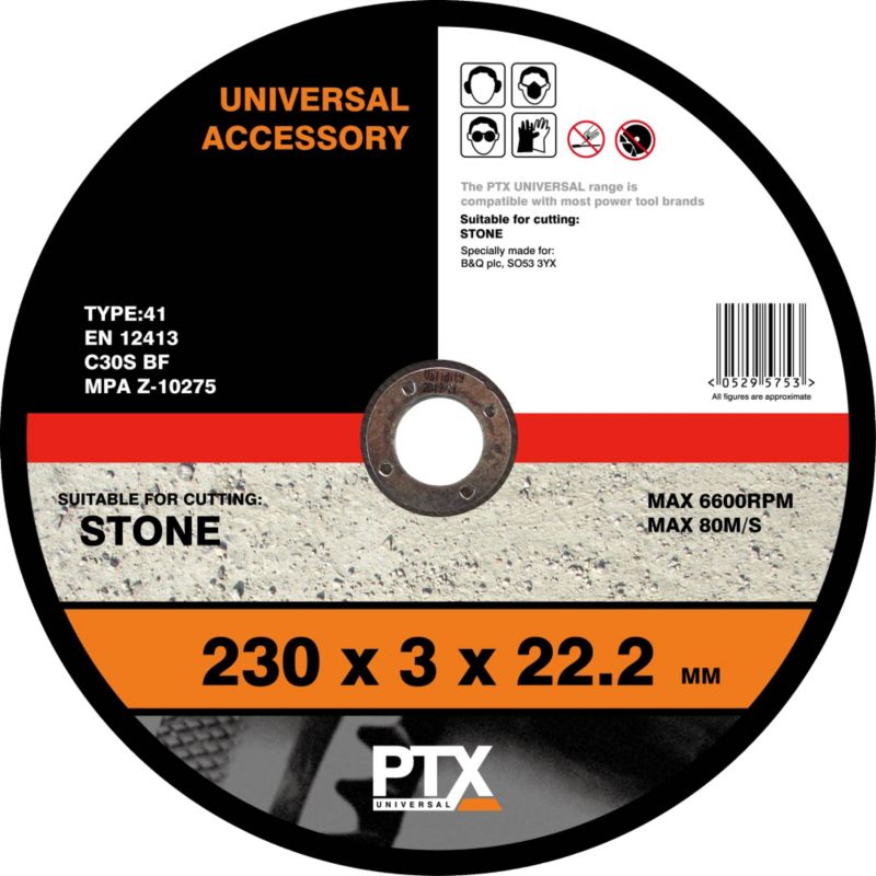 PTX 230mm Flat Stone Cutting Disc