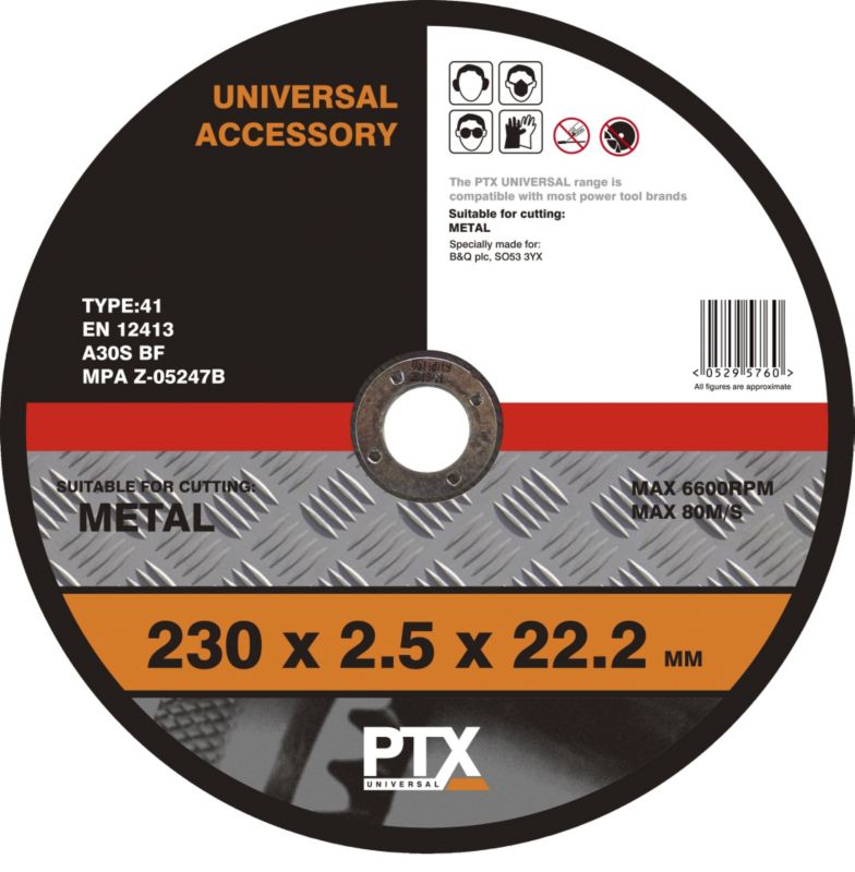 PTX 230mm Flat Metal Cutting Disc