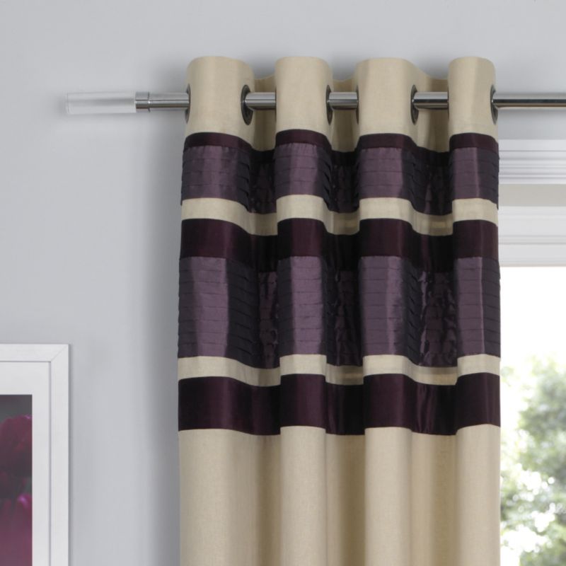 Colours Collection by B&Q Allannah Eyelet Curtain Plum (W)168 x (L)183cm