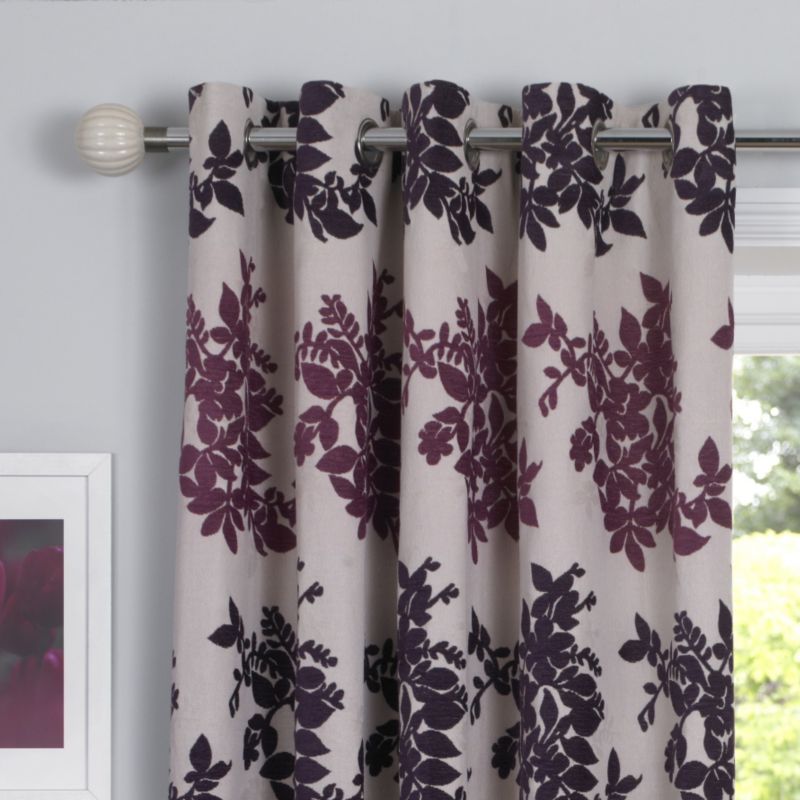 by BandQ Charlotte Eyelet Curtains Plum