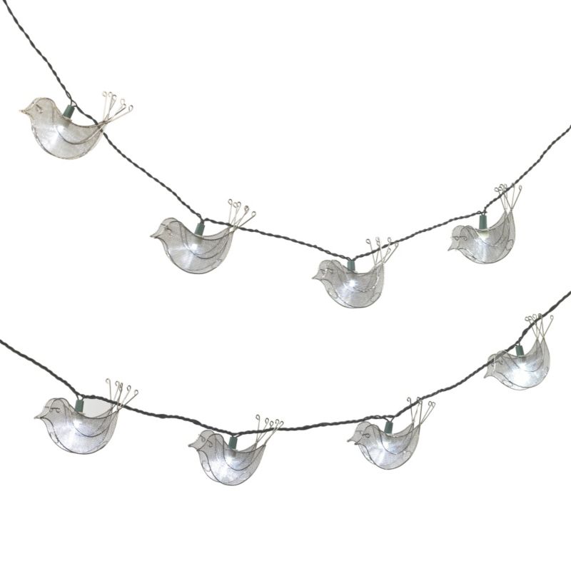 Mesh Bird String Lights Silver