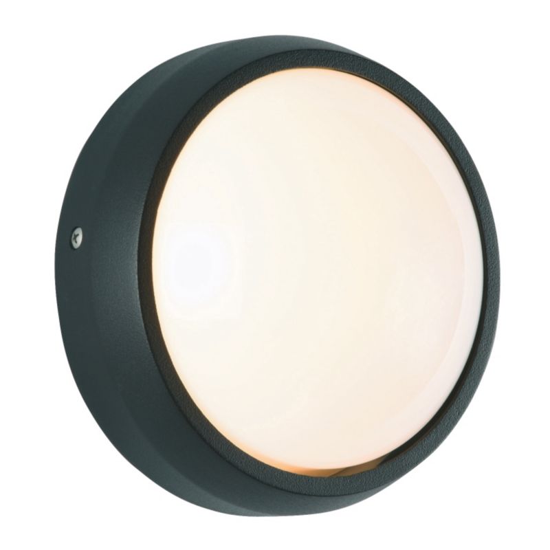 Gino Round Black Bulkhead Wall Light