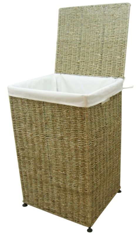 Lined Seagrass Laundry Bin