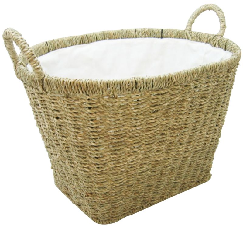 Lined Seagrass Laundry Basket