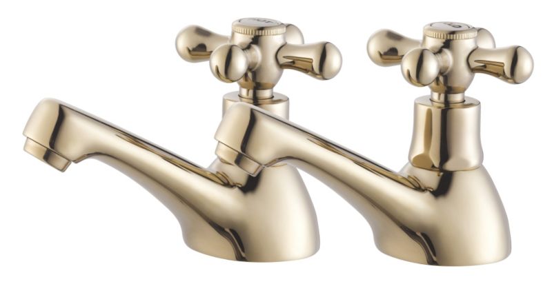 Plumbsure Azure Basin Taps Gold Finish