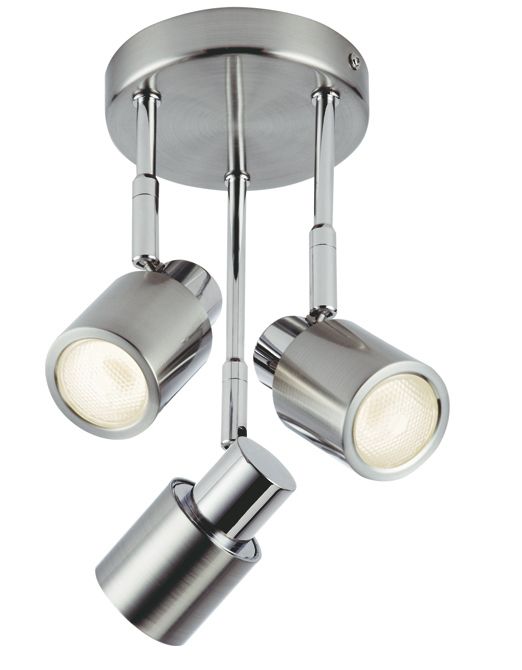 Lights by B&Q Deka Energy Saving 3 Light Spotlight Polished Chrome Effect