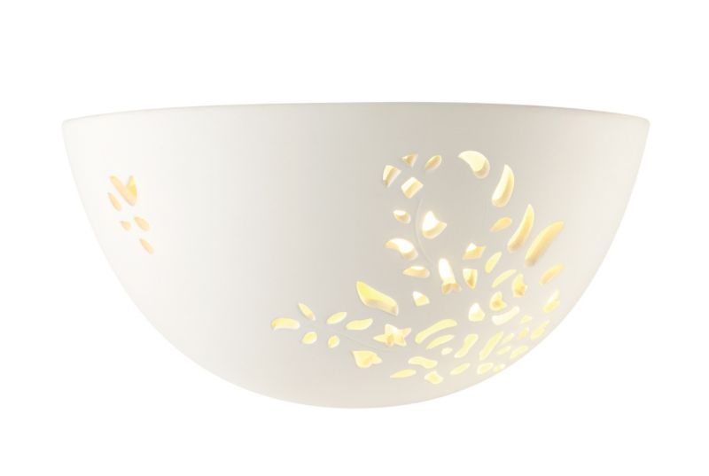 Rosalie Ceramic White Floral Wall Uplighter