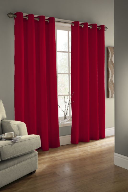 Baker Cotton Curtain Red W168 x L186cm