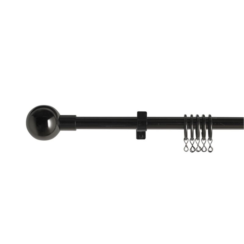 170-300cm HUron Ball End Black Nickel Curtain Pole