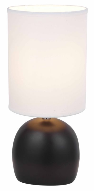 Lights by B&Q Alana 1 Light Matt Chocolate Glaze Table Lamp