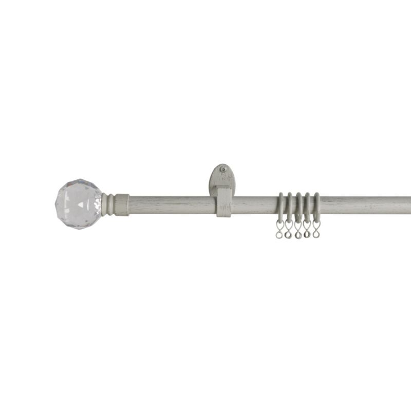 120-210cm Acrylic Ball White Gold Curtain Pole