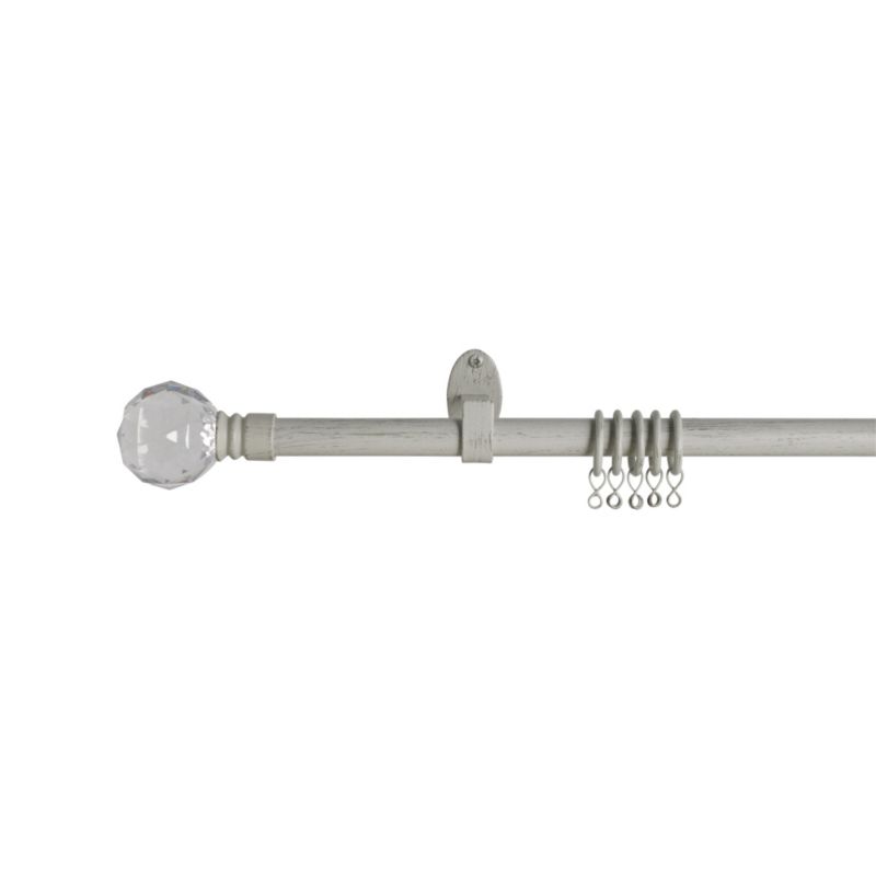 Colours 170-300cm Acrylic Ball White Gold Curtain Pole