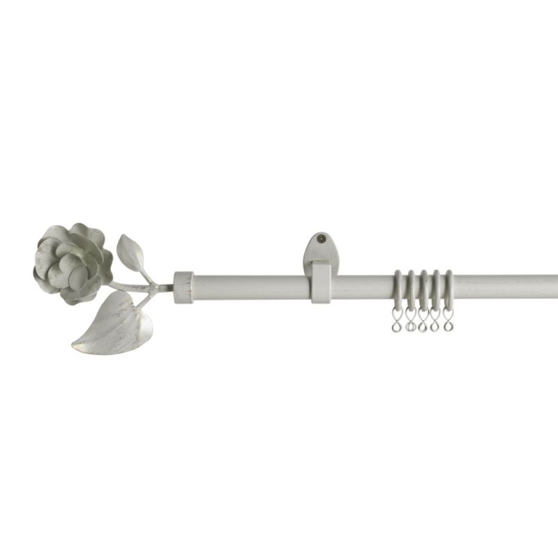 Colours 120-210cm Cordiale White Gold Rose Curtain Pole