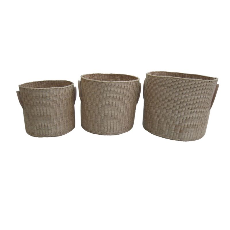 Set Of 3 Rush Round Basket