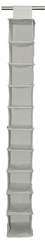 10 Shelf Hanging Shoe Storage, Cream