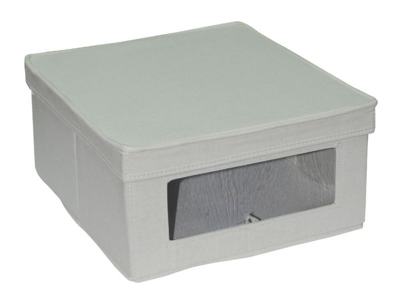 Canvas Shoe Box With Window Cream