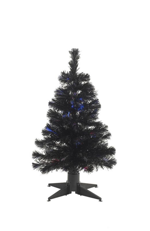 25Ft 76cm Fibre Optic LED Black Christmas Tree