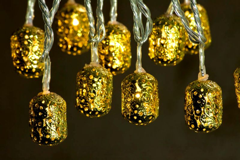 LED 20 Gold Eff Cut Work Metal Lights