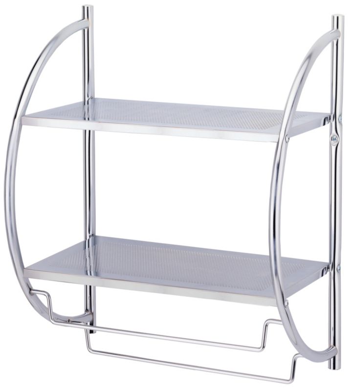 Cooke and Lewis Fame 2 Tier Shelf Unit With Double Towel Rail