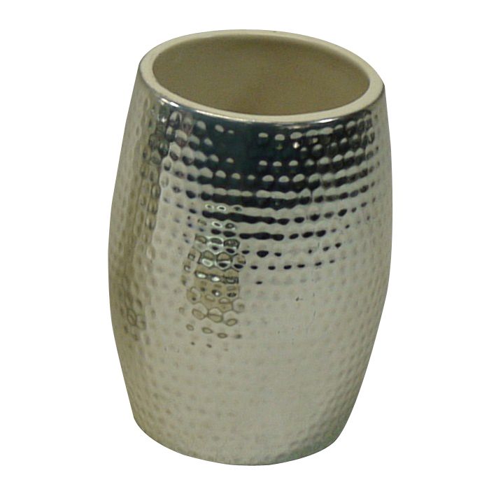 Cooke and Lewis Dimpled Effect Ceramic Toothbrush Holder Silver