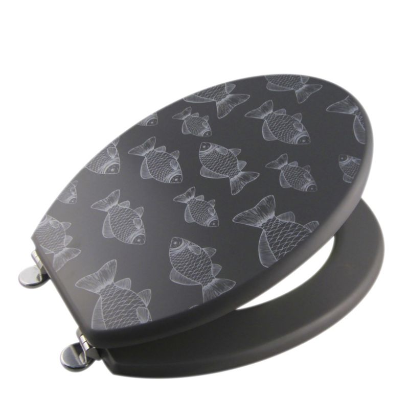 Cooke and Lewis Oceanic Moulded Wood Seat Grey