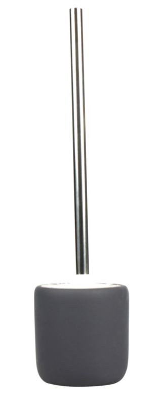 Cooke and Lewis Urubu Soft Touch Round Toilet Brush Holder Grey