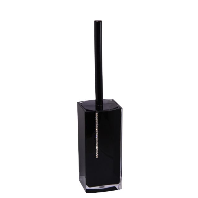 Cooke and Lewis Diamante Acrylic Toilet Brush Holder Black