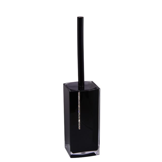 Cooke & Lewis Diamante Acrylic Toilet Brush Holder Black