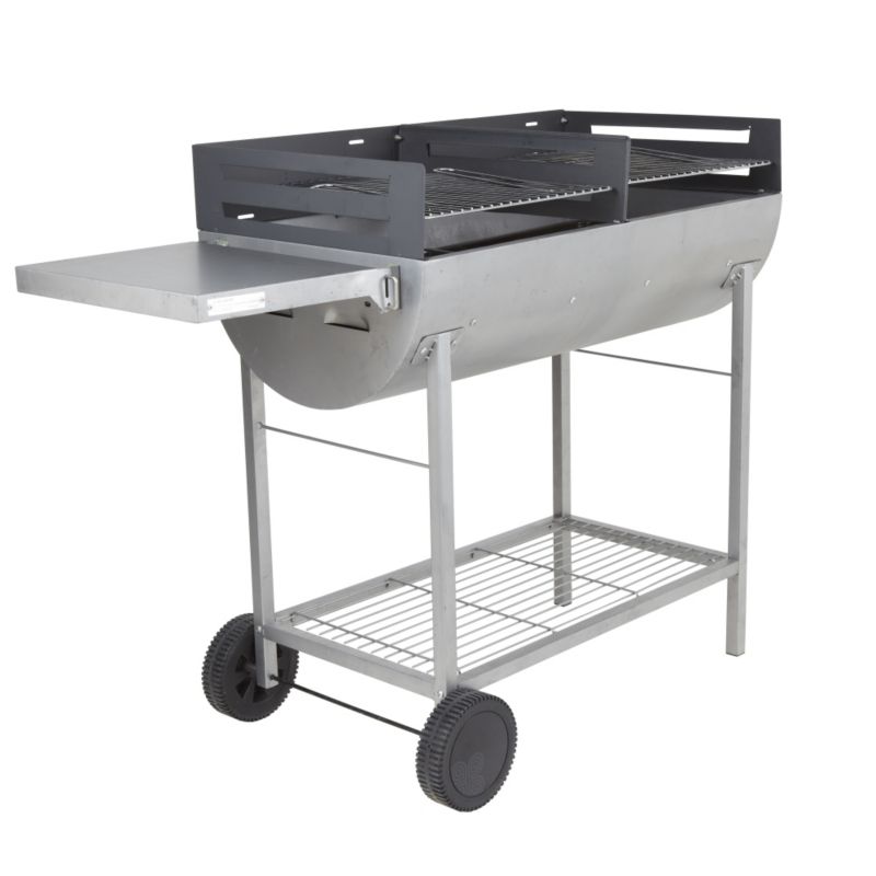 Blooma Adstock Half Barrel Charcoal Trolley Barbecue