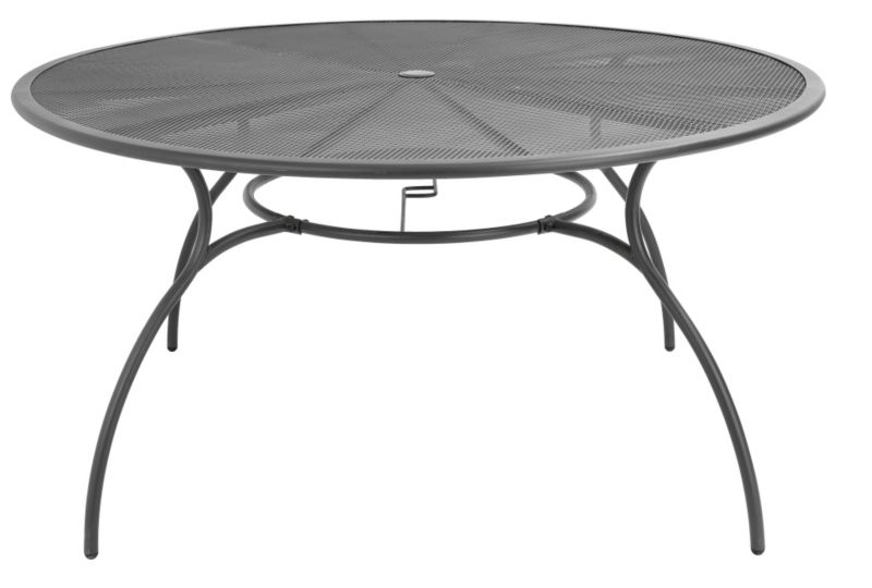 Metal 6 Seater Round Table, Dark Grey