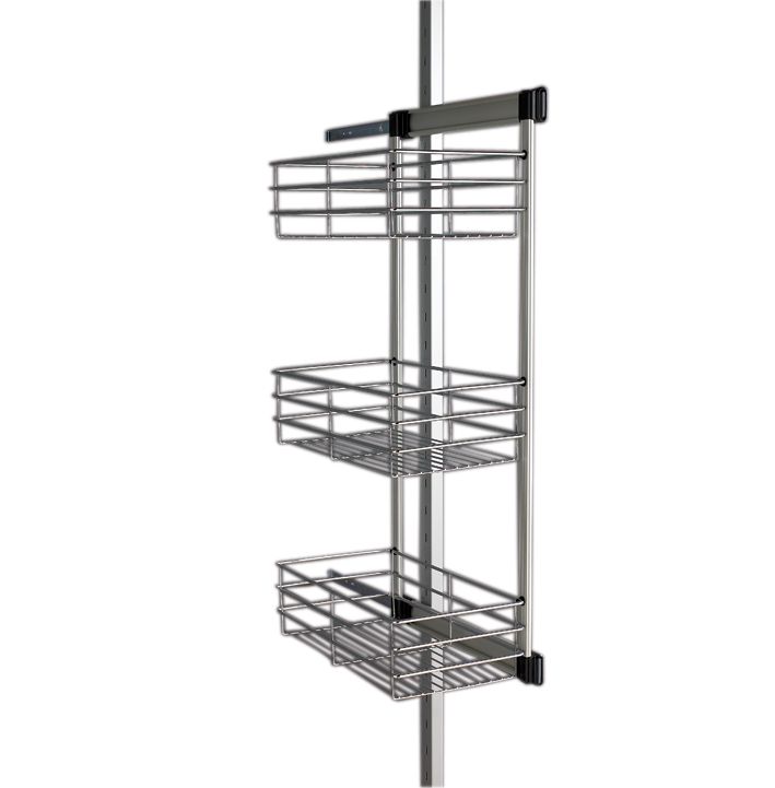 Sliding Basket Rack Silver Effect