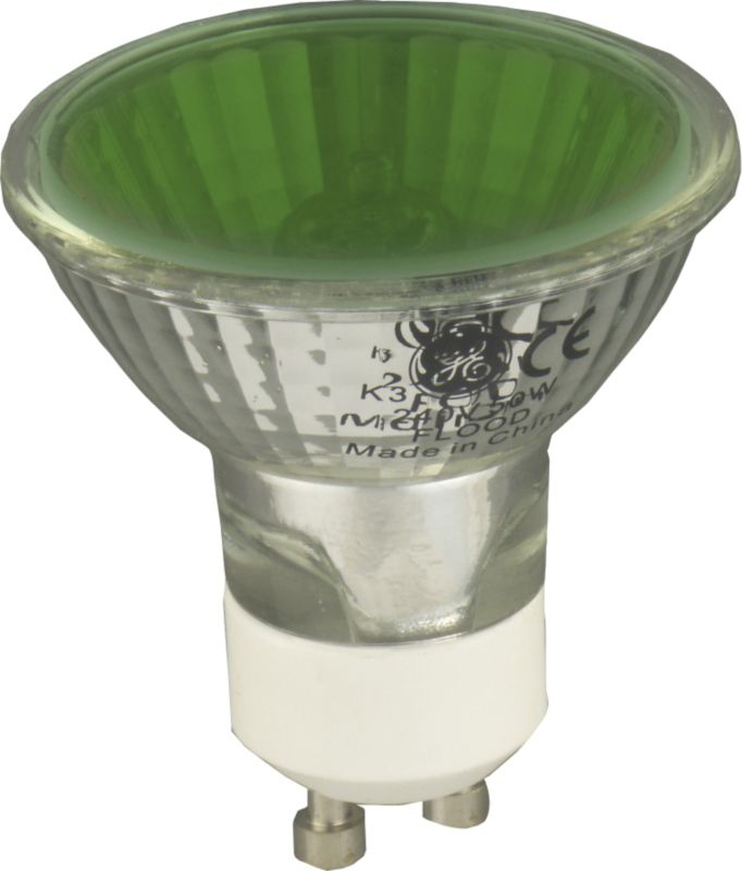 GE Halogen Coloured Lightbulb 12976 Green 1 Pack 50w